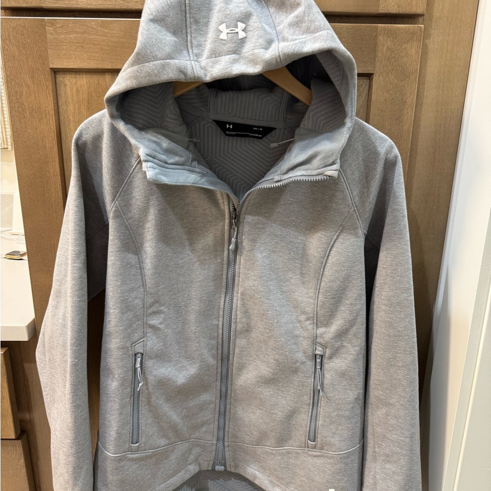 Under Armour Light Gray Full-Zip Hoodie